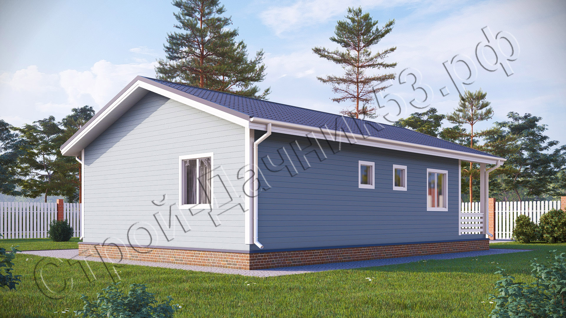 Проект каркасно-щитового дома Д–42